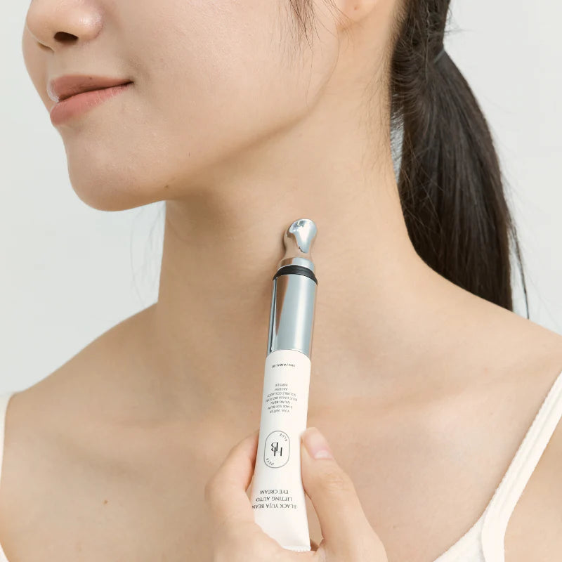 (Crema de ojos con vibrador) HEVEBLUE Black Yuja Bean Auto Eye Cream 15ml