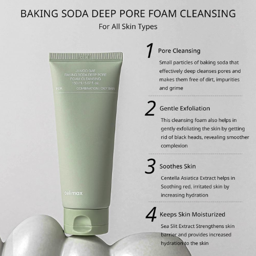 (Limpiador para piel Mixta) CELIMAX Baking Soda Deep Pore Foam Cleansing 150ml