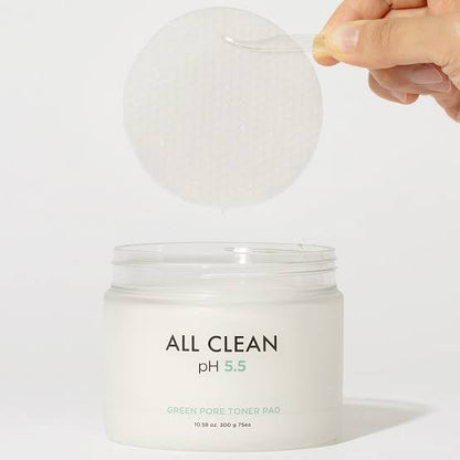 (Almohadillas con tónico) Heimish All Clean Green Pore Toner Pad 75 cu