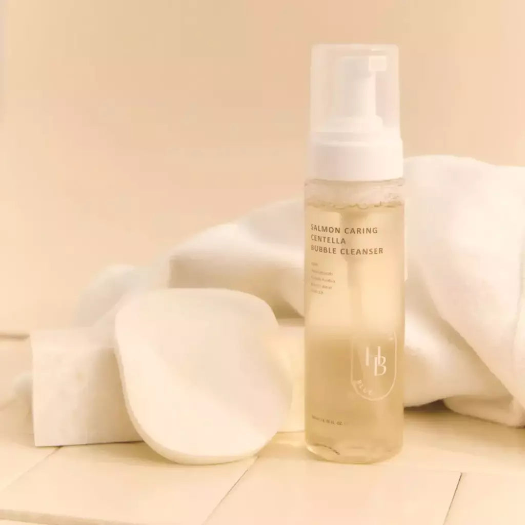 (Limpiador facial Calmante) HEVEBLUE Salmon Caring Centella Bubble Cleanser 200ml