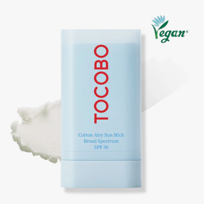 (Protector solar en barra vevet) TOCOBO Cotton Airy Sun Stick SPF50 19ml